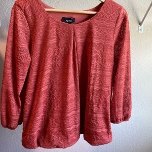 reddish-brown blouse